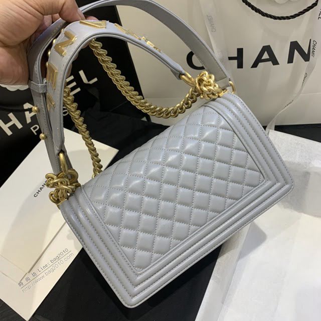 Chanel女包 67086# Chanel2020年新款羊皮包 手提金屬LoGo Chanel鏈條單肩斜挎中號包  djc3989